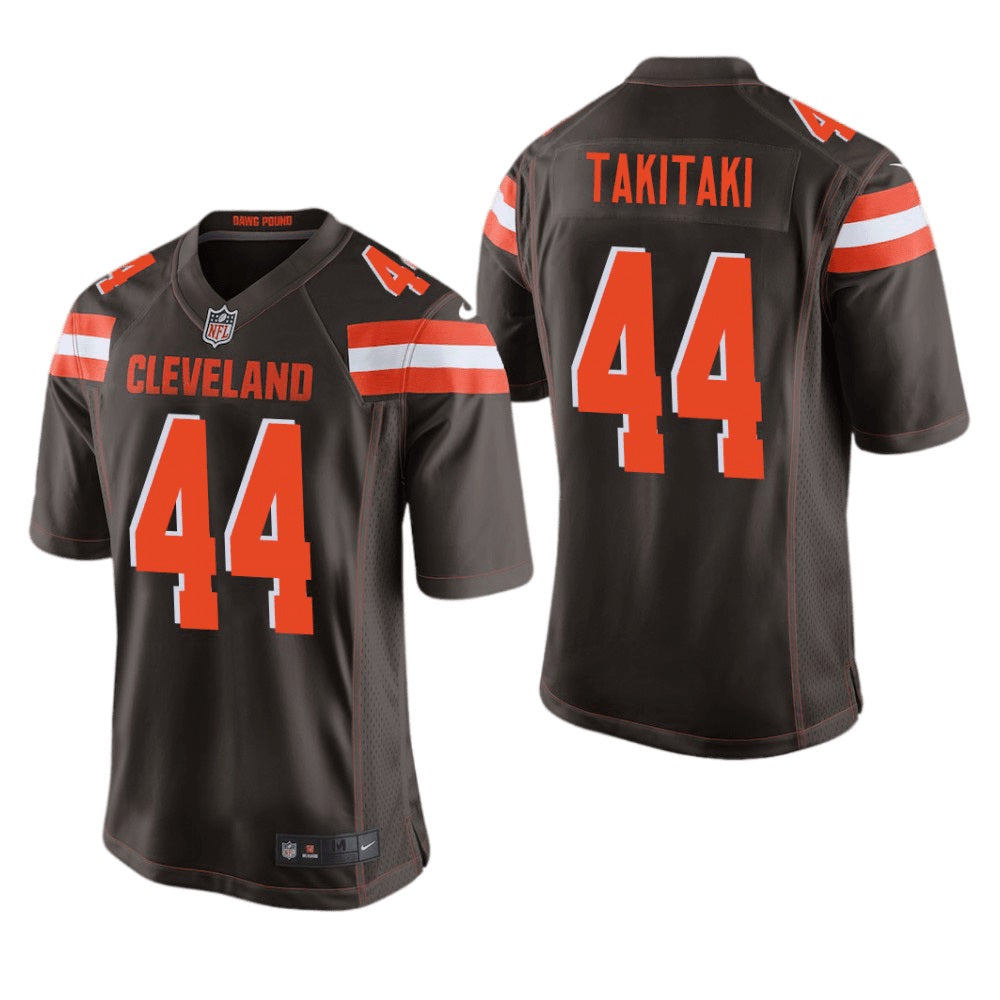 Men's Cleveland Browns Sione Takitaki Game Jersey - Brown